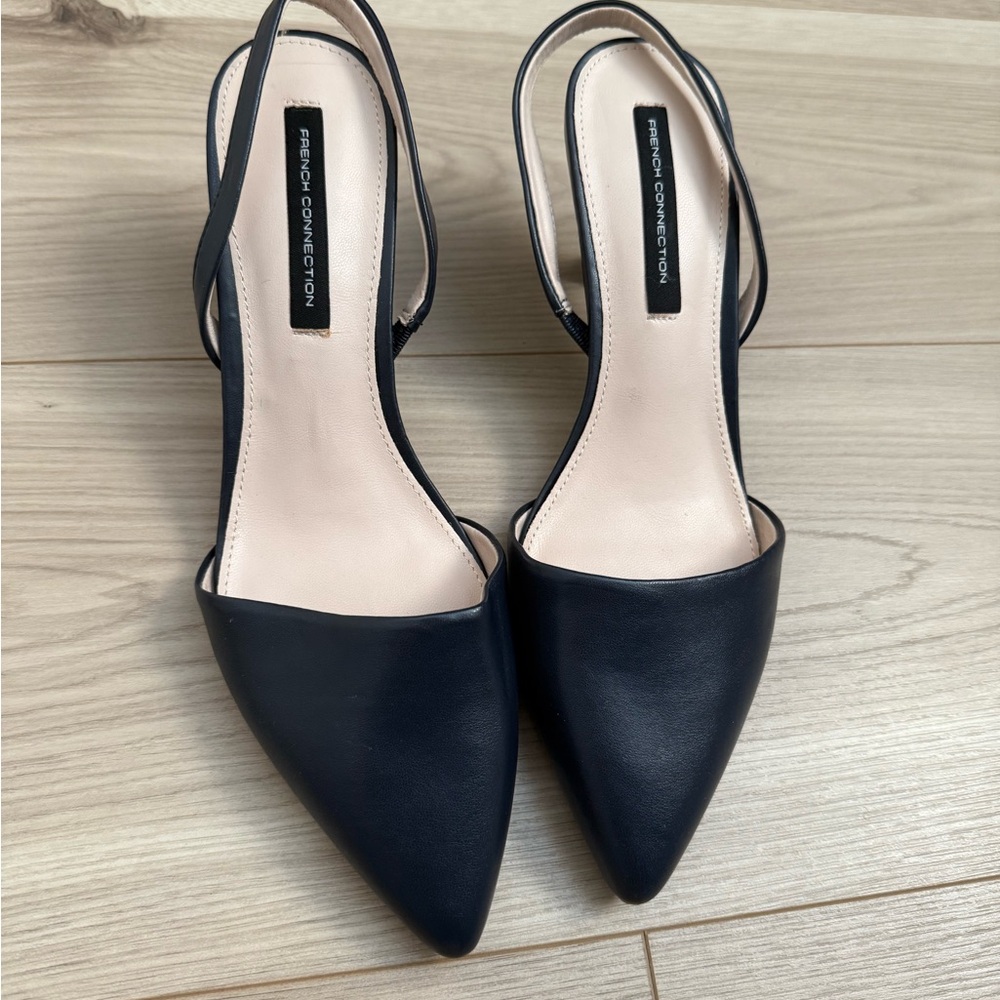 French Connection Navy Kitten Heels